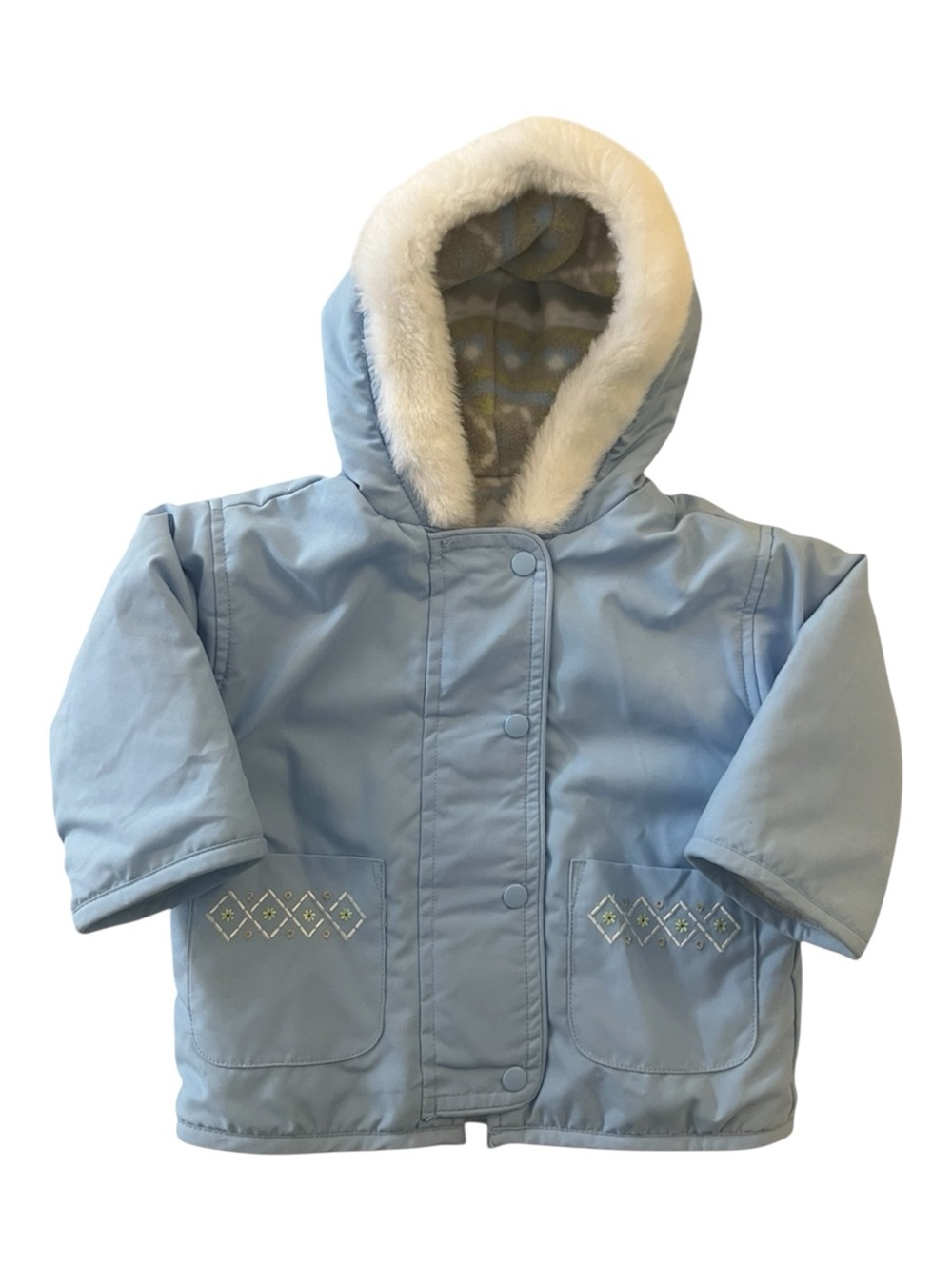 Vintage 90s Reversible Blue Winter Baby Coat